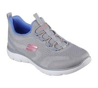 Skechers Femme New Summits Nouvelle Nature, Gris Tricot Rose Fluo Bordure Violet, 38 EU
