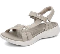 Skechers Femme on-The-Go 600 Brilliancy Sandale de Sport, Natural Textile/Trim, 42 EU