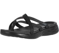 Skechers Femme on-The-go 600-Dainty Sandales Bout Ouvert, Noir (Black/Gray Textile Bkgy), 36 EU