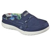 Skechers Femme on-The-go Flex-Salt Water Chaussure Bateau, Bleu Marine, 42.5 EU Étroit