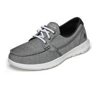 Skechers Femme Go Walk Lite-15433 Chaussure Bateau, Noir/Blanc, 35 EU