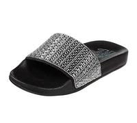 Skechers Femme Pop UPS New Spark Slides, Silver, 36 EU