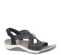 Skechers Femme Reggae Cup-Oh, Snap Sandales Bout Ouvert, Noir (Black & Grey Gore Blk), 37 EU