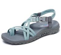 Skechers Femme Reggae-Irie Mon Sandale de Sport, Gris Aqua, 38 EU