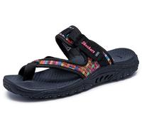 Skechers Femme Reggae-Mad Swag-Toe Thong Woven Sandal, Noir, 36.5 EU