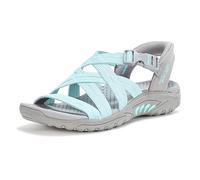 Skechers Femme Reggae-Morning Light Sandale Glissante, Gris Aqua, 41 EU