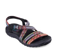 Skechers Femme Reggae-Sew Me-Boho Woven Strappy Slingback Sandale, Noir Multi, 41 EU