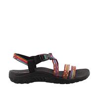 Skechers Femme Reggae-Sew Me-Boho Woven Strappy Slingback Sandale, Noir/Multicolore, 36 EU