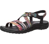 Skechers Femme Reggae-Sew Me-Boho Woven Strappy Slingback Sandale, Noir/Multicolore, 39 EU