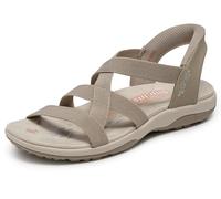 Skechers Femme Reggae Slim Stretch Flex Sandale, Taupe, 40 EU