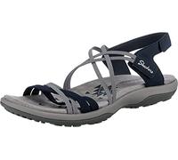 Skechers Femme Reggae Slim Takes Two Sandale Plate, Navy Gore Durabuck White Trim, 40 EU