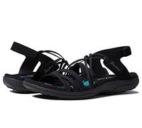 Skechers Femme Reggae Slim-Takes Two Sandale Plate, Noir/Noir, 37 EU