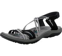 Skechers Femme Reggae Slim Takes Sandales, Noir/Blanc, 38 EU