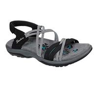Skechers Femme Reggae Slim Takes Two Sandales, Noir/Blanc, 39 EU