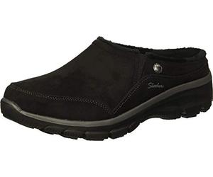 Skechers Femme Relaxed Fit: Easy Going-Latte Suede Fur Slip-on Clogs with Air Cooled Insole Mule, Noir, 36.5 EU