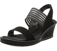 Skechers Femme Rumbers-Sci FI Sandale cale, Noir, 39.5 EU