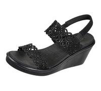 Skechers Femme Rumble on-Sassy Dayz Sandale cale, Noir, 40 EU