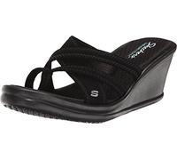 Skechers Femme Rumblers-Jeune à Heartrumblers Sandale cale, Noir, 35.5 EU