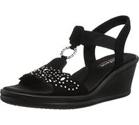 Skechers Femme Rumblers Queen B Sandale cale, Noir, 36 EU
