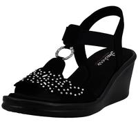 Skechers Femme Rumblers-Queen B Sandale cale, Noir, 39 EU