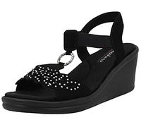 Skechers Femme Rumblers-Queen B Sandale cale, Noir, 39 EU