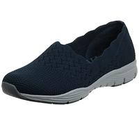 Skechers Femme Seager-Stat-Scalloped Collar, Engineered Knit Slip-on-Classic Fit Baskets Enfiler, Bleu, 38 EU