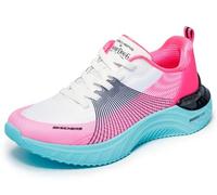 Skechers Femme Snoop Ace Cyber Walker Basket, White, Black and Pink Mesh/Hot Melt/Blue TR, 39 EU