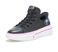 Skechers Femme Snoop One Boss Life Basket, Black Canvas/Purple Trim, 39.5 EU