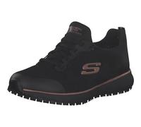 Skechers Femme Squad Sr Trainers, Black Flat Knit /Rose Gold Trim, 36 EU