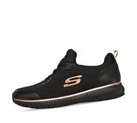 Skechers Baskets femme Squad Sr – maille plate noire, détails en or rose – 37 EU