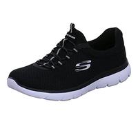Skechers Femme Summits 12980 Espadrilles, Black Mesh/ White Trim, 37 EU