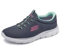 Skechers Femme SUMMITS Sneaker, Gris Anthracite Vert, 38.5 EU
