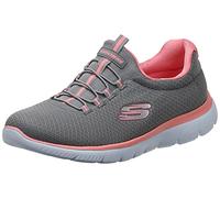 Skechers Femme SUMMITS Sneaker, Gris Mesh Rose Trim, 35.5 EU