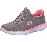 Skechers Femme Summits 12980 Espadrilles, Gray Mesh/ Pink Trim, 35 EU