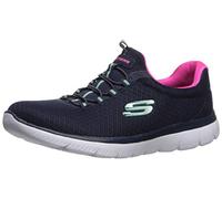 Skechers Femme Summits 12980 Espadrilles, Navy Mesh / Hot Pink Trim, 38 EU