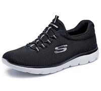 Skechers Espadrilles femme Summits 12980W – Noir mesh/Blanc – Largeur large Taille 39