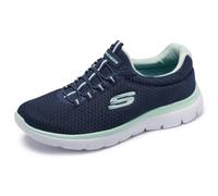 Skechers Femme Summits 12980W Wide Espadrilles, Navy Mesh/Aqua Trim, 41 EU Large