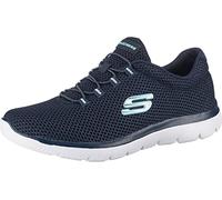 Skechers Espadrilles Femme Summits 12985, bleu marine en mesh, liseré blanc, 38 EU