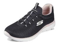 Skechers Femme Summits Artistry Chic Espadrilles, Black Mesh/Light Pink Trim, 38 EU