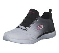 Skechers Femme 149536 BKW Baskets, Bordure en Maille Noire et Blanche, 37.5 EU
