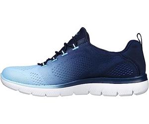 Skechers Femme Summits Bright Charmer Espadrilles, Navy & Light Blue Mesh/Trim, 35.5 EU