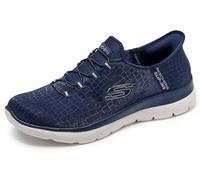 Skechers Femme Summits Classy Night Espadrilles, Navy Mesh/Silver Trim, 40 EU