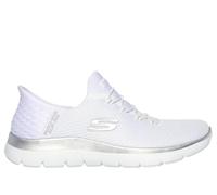 Skechers Chaussures femme Summits Diamond Dream – Mesh blanc, finitions argentées – 41 EU Large