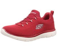 Skechers Femme Summits Fast Attraction Baskets, Bordure Blanche en Maille Rouge, 37 EU