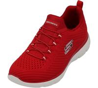 Skechers Femme Summits Fast Attraction Chaussures De Sport, Bordure Blanche En Maille Rouge, 39 EU