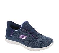 Skechers Femme Summits Hands-Free Slip-ins - Memory Foam Insole, Heel Pillow, Vegan Materials Basket, Bleu Marine, 41 EU Large
