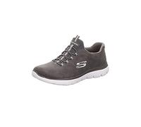 Skechers Femme Summits Itz Bazik Espadrilles, Charcoal Microleather/Duraleather Trim, 40 EU