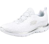 Skechers Femme Summits Leopard Spot Baskets, White Mesh/Silver Trim, 37 EU