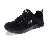 Skechers Femme Summits New World Espadrilles, Black Leather Mesh Black Trim, 38.5 EU