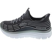 Skechers Femme Summits Plus Soft Luster Espadrilles, Charcoal Mesh/Silver Trim, 37 EU